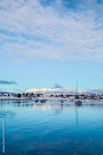 A view of Ushuaia and mountains in winter. © Mego-studio