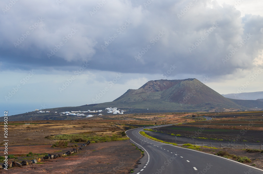 Mountain road through Lanzarote