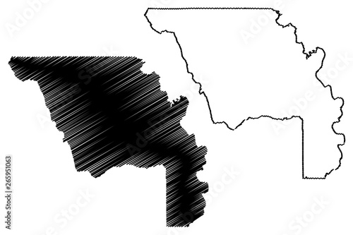 Yolo County, California (Counties in California, United States of America,USA, U.S., US) map vector illustration, scribble sketch Yolo map