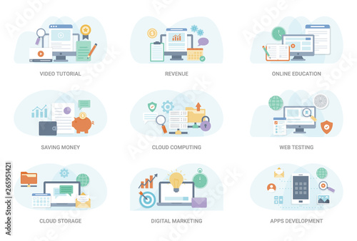 Finance Flat Illustration Set