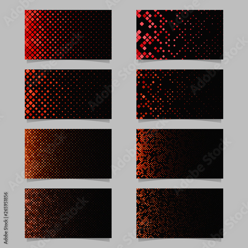 Geometrical rounded square pattern card template background set