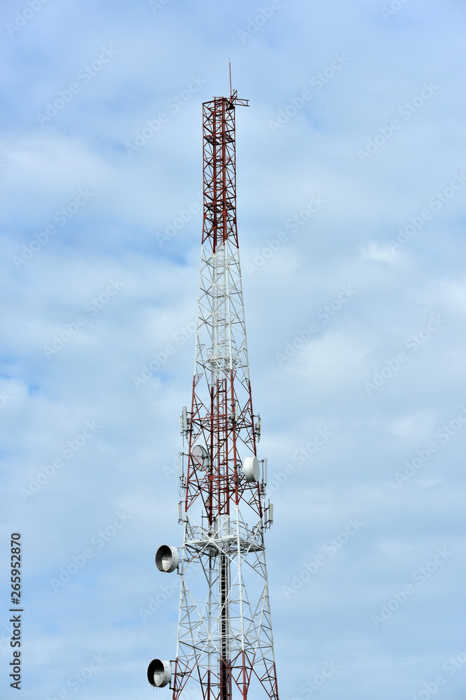 Telecommunication Tower Antennas High Pole Signal Transmission Both Wireless Phone Telecommunication Tower Antennas High Pole Signal Transmission Both Wireless Phone