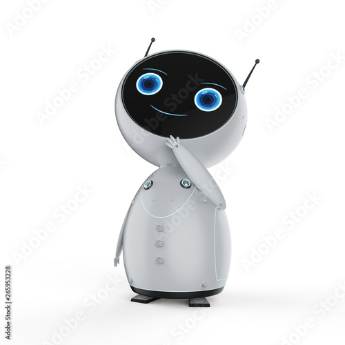 Obraz na płótnie cute artificial intelligence robot thinking