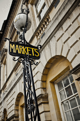 Markets Sign In A British Town