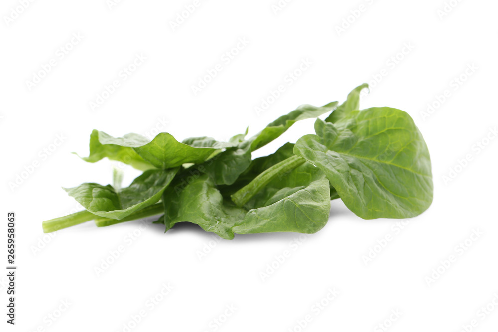 Fresh leaves of spinach isolated on white Fresh leaves of spinach isolated on white