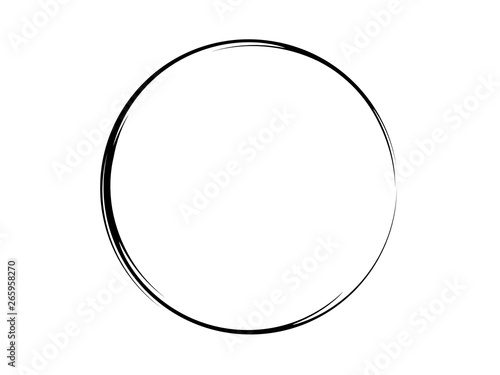Grunge thin circle.Grunge brush circle.Grunge black circle.