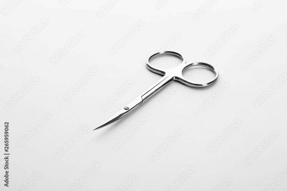 Pair of nail scissors on white background Pair of nail scissors on white background