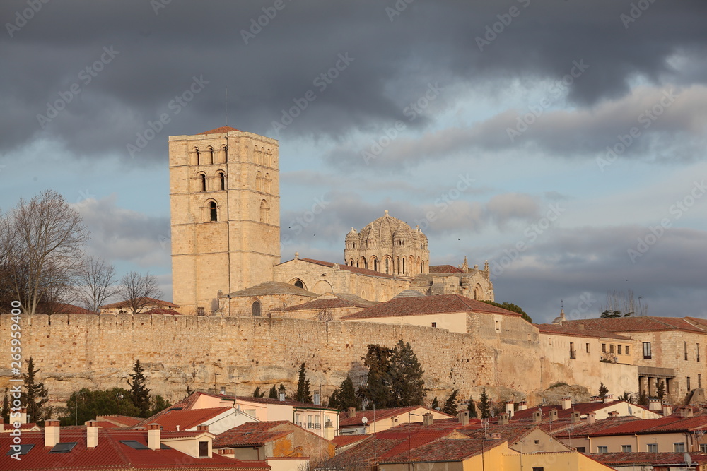 Fototapeta premium View of Zamora with the Romanesque cathedral, Spain