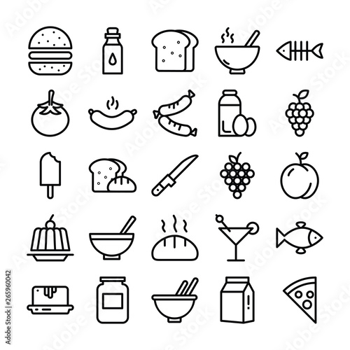 Food Pack of Line Icons