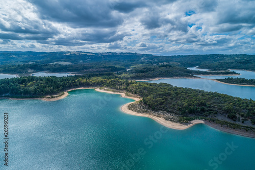 Aerial view of scenic lake in Victoria  Australia