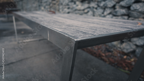 Wooden bench in park