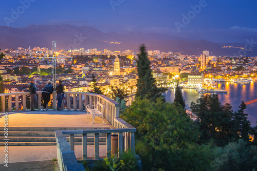 Obraz na płótnie View of beautiful Split at Night, Croatia w salonie