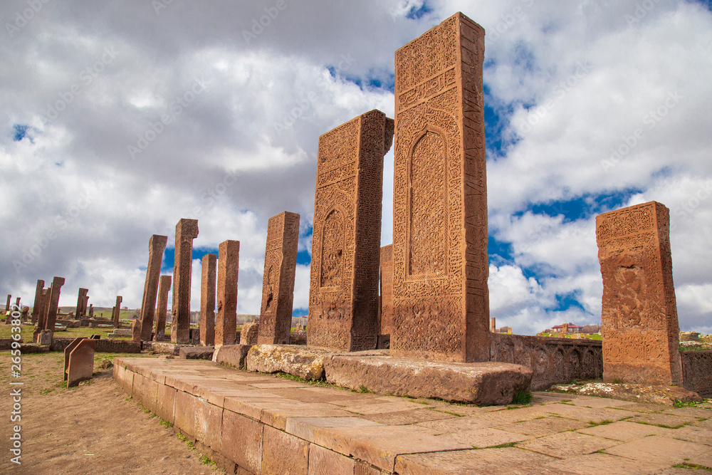 Ancient Turkish Cemetery and Gravestones Ancient Turkish Cemetery and Gravestones