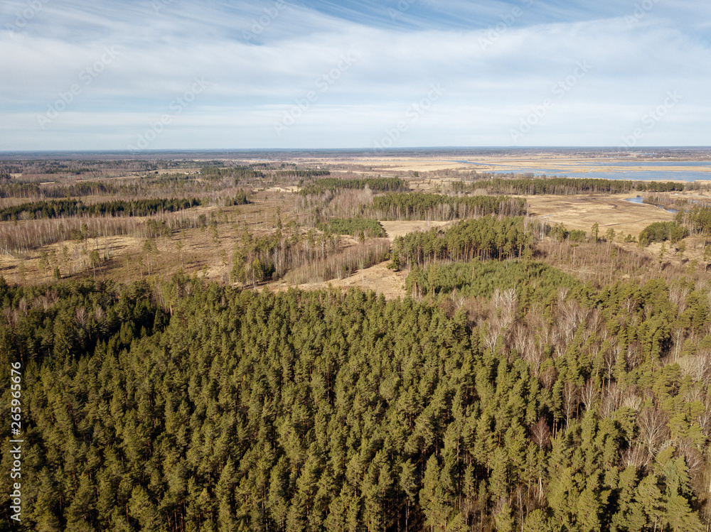 aerial view of countryside endless green forests with small lakes aerial view of countryside endless green forests with small lakes