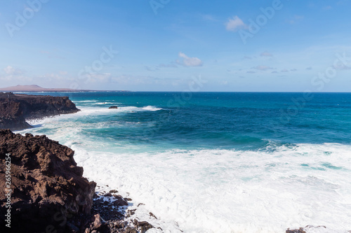 Fototapeta Naklejka Na Ścianę i Meble -  A view of a beach of Lanzarote, Canary Islands, Spain.