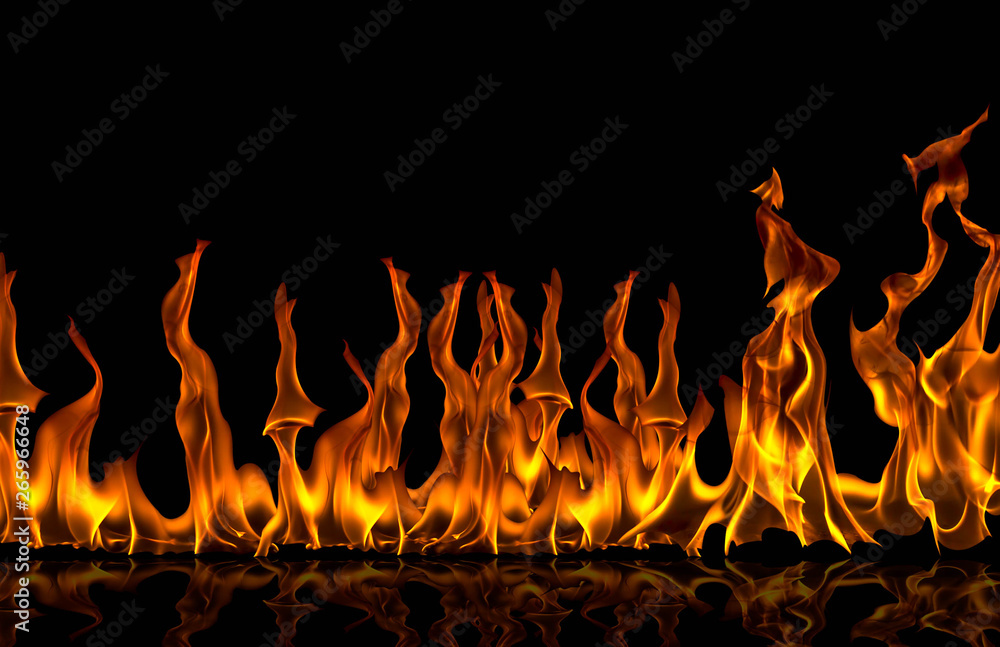 fire flame with sparks on a black background fire flame with sparks on a black background