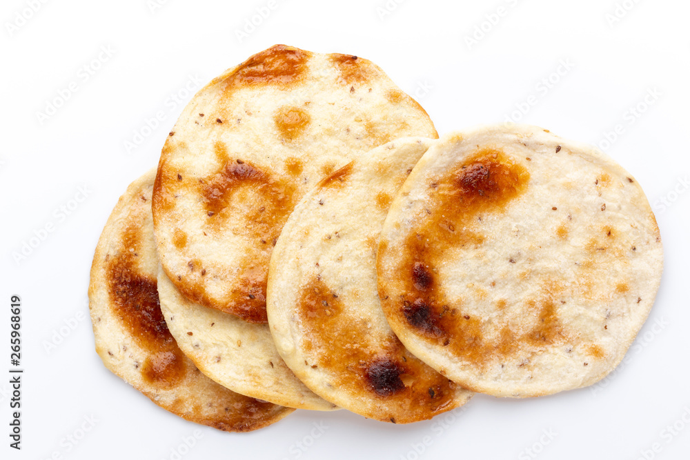 Flatbreads. Arab Bread isolated on white background.