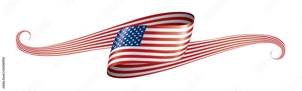 Fototapeta premium USA flag, vector illustration on a white background