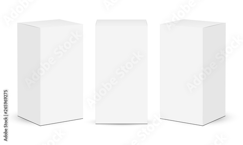 Cardboard rectangular boxes isolated on white background. Vector illustration