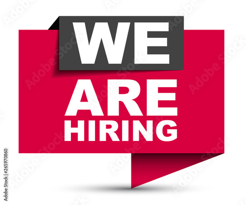 red vector banner we are hiring