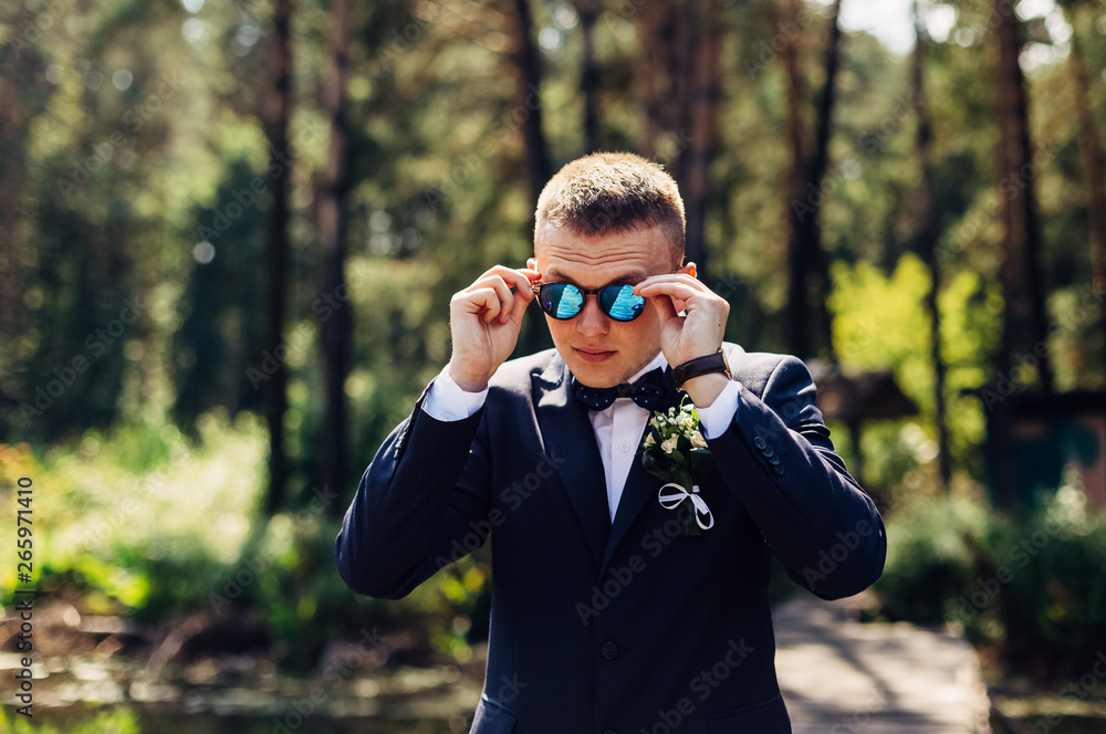 Portrait of a very handsome groom. Portrait of a very handsome groom.