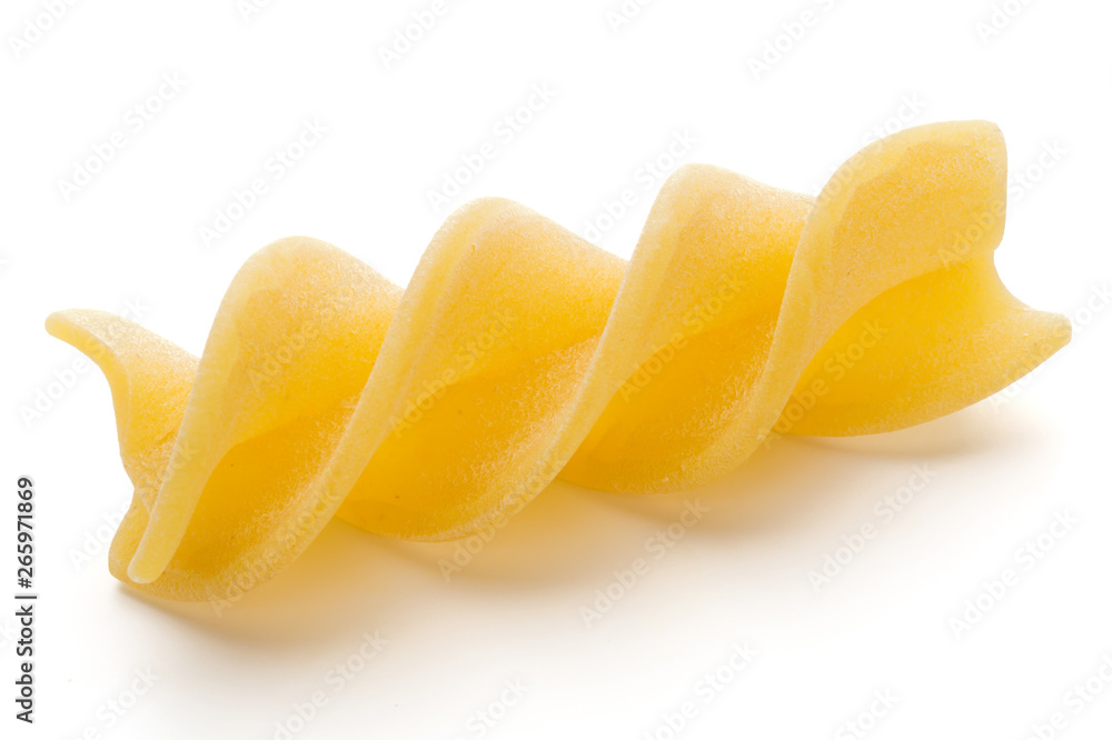 Pasta spiral isolated on the white background.