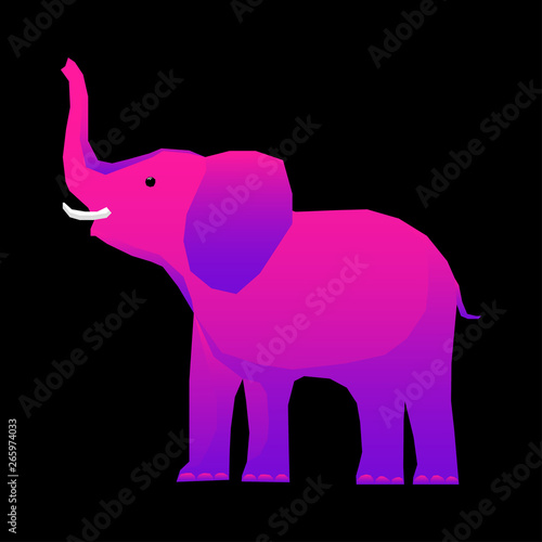 Abstract cute paper cut elephant pattern. Childish crafted elephant for design birthday card, veterinarian clinic poster, pet shop sale advertising, bag print etc.