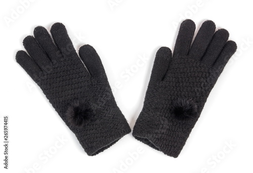 Winter gloves on the white
