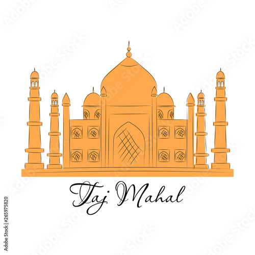 Vector illustration of Taj Mahal an ancient Palace in India