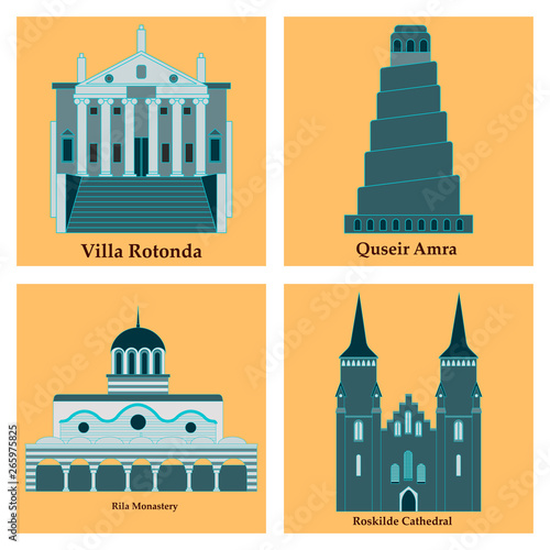 Set of world sights