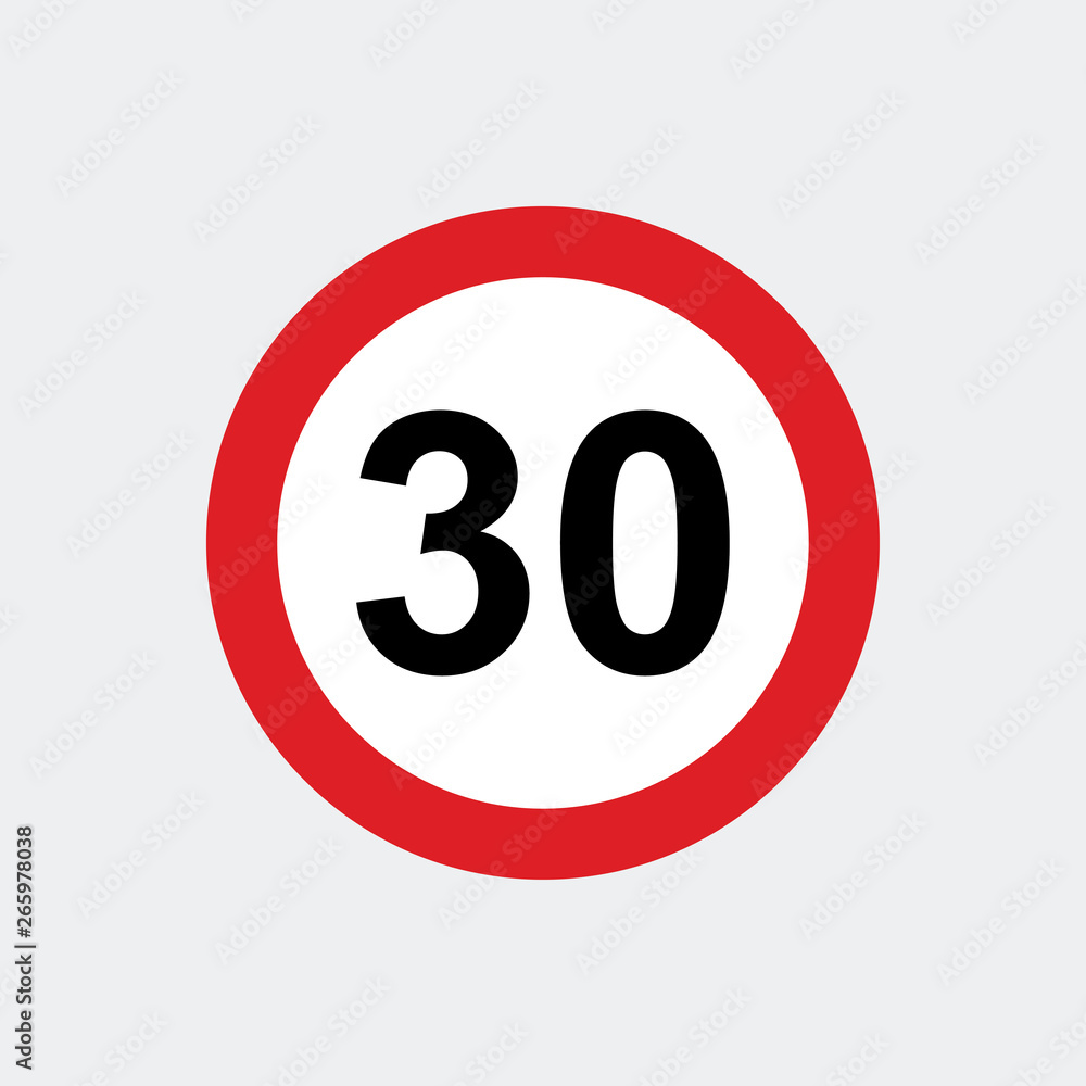 Traffic sign speed limit 30 Traffic sign speed limit 30