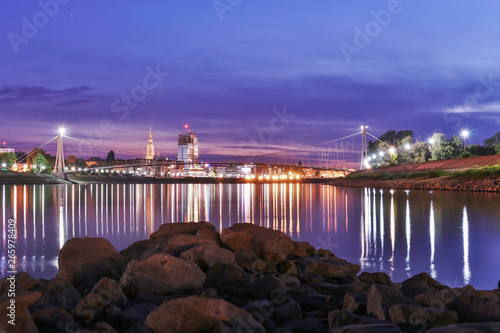 Vászonkép view of the Osijek city at night Croatia