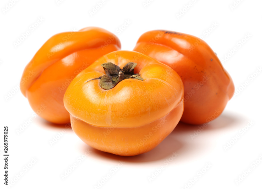 persimmon on a white background persimmon on a white background