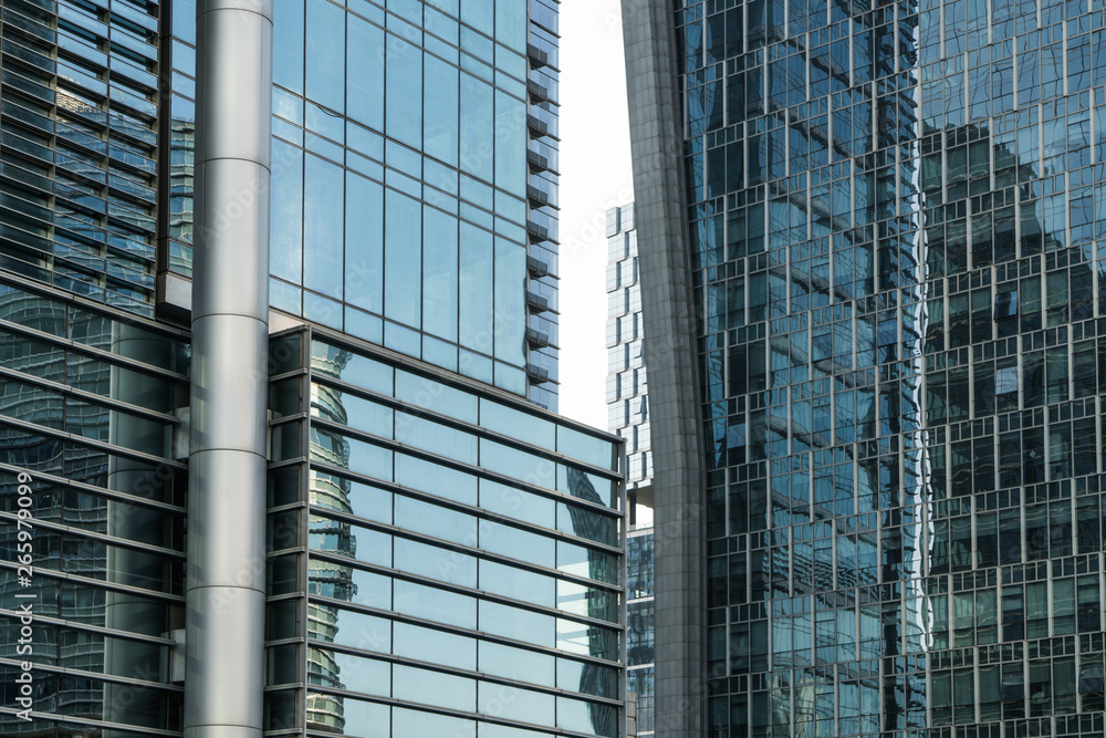 The landscape in the center of city, modern commercial background.