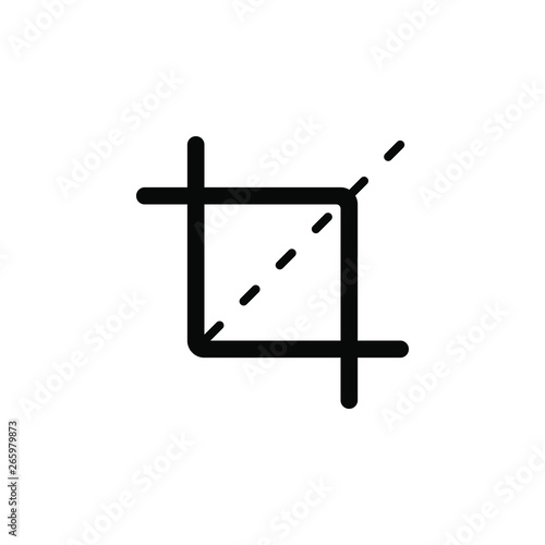 Crop vector border icon. This icon use for admin panels, website, interfaces, mobile apps