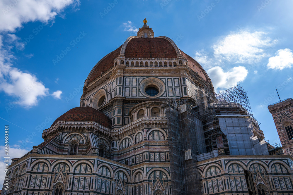 Basilica di Santa Maria del Fiore (Basilica of Saint Mary of the Flower) in Florence, Italy. Florence Duomo is one of main landmarks in Florence.