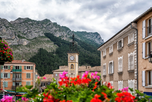 Scenic town of sisteron on the banks of the river durance on the route napoleon through the french alps popular tourist destination in Provence, Alpes-de-Haute-Provence, France. © eskstock