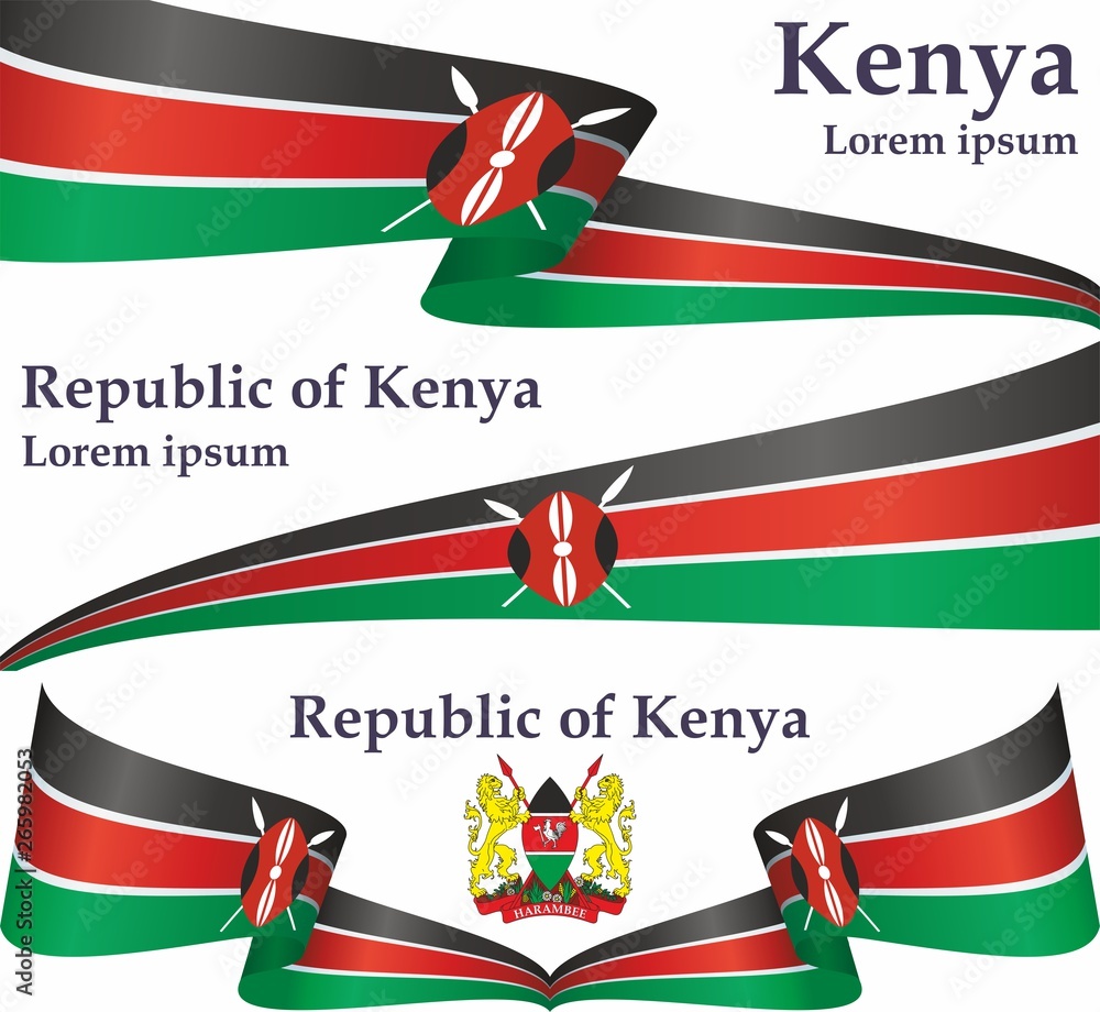 Flag of Kenya, Republic of Kenya. Template for award design, an ...