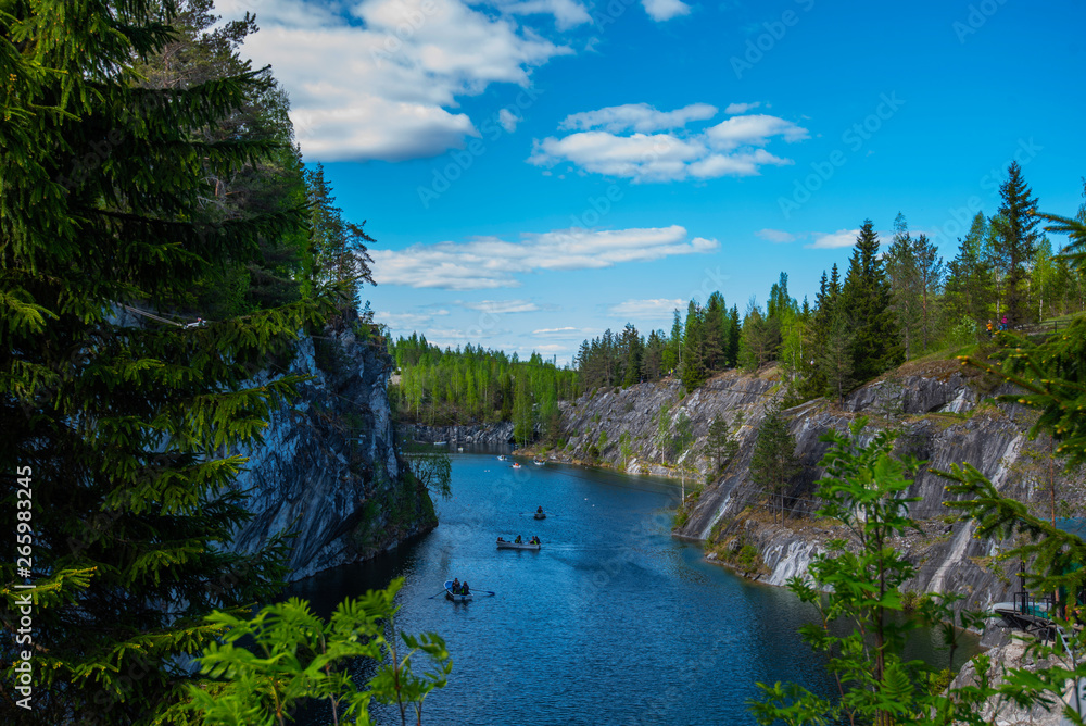 Famous beautiful marble quarry Ruskeala, Karelia, Russia. Famous beautiful marble quarry Ruskeala, Karelia, Russia.