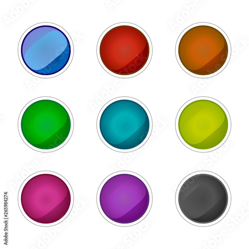 Free Download Set of colored glass buttons. Colored round buttons. - GFXLoad