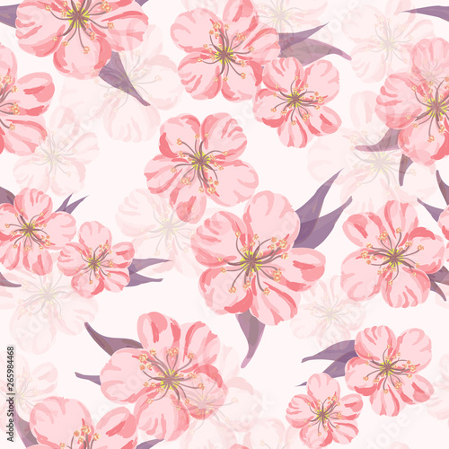 Feminine Floral Fashion Illustration.Colorful Botanical Summer Background.Seamless Pattern for Wedding Design, Print, Textile, Fabric, Paper