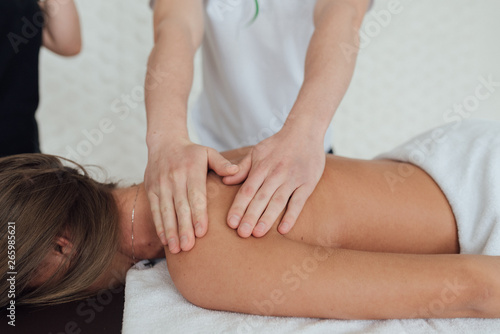 young woman getting a massage