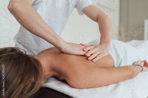 young woman getting a massage