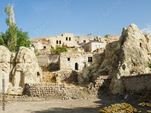 The outside of underground city in Cappadocia, Turkey, which is a unique attraction for tourists visiting Turkey.