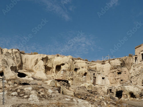 The outside of underground city in Cappadocia, Turkey, which is a unique attraction for tourists visiting Turkey.