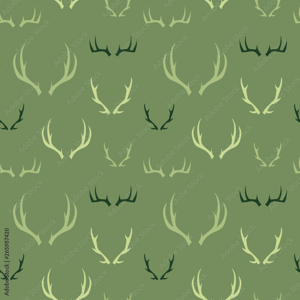 A seamless pattern of illustrated deer antlers A seamless pattern of illustrated deer antlers