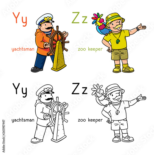 ABC professions coloring book set English alphabet