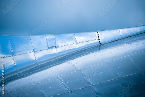 Detail of a classic airplane fuselage