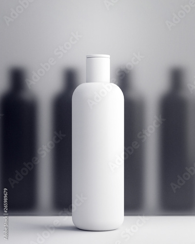 3d illustration set of cosmetic. Compare to another products to show advantages. Cosmetic package collection for cream, soups, foams, shampoo. 3d illustration.
