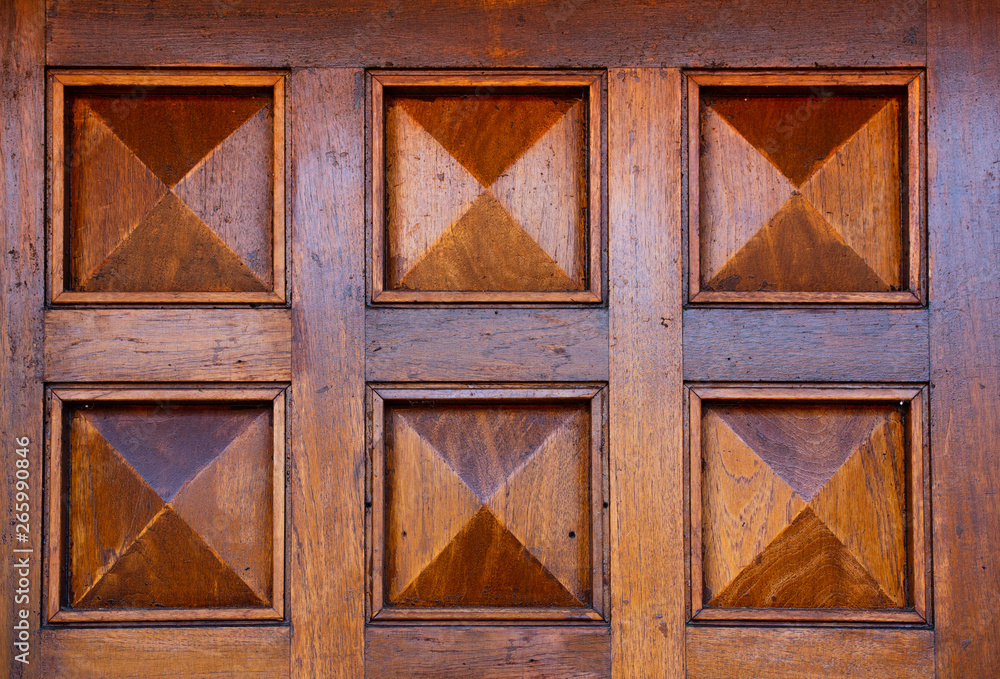 Details of a wooden front door. Details of a wooden front door.